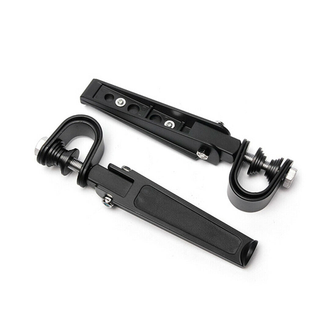 Aluminum Motorcycle Engine Guard Highway Foot Pegs Folding Footpeg U Clamp,