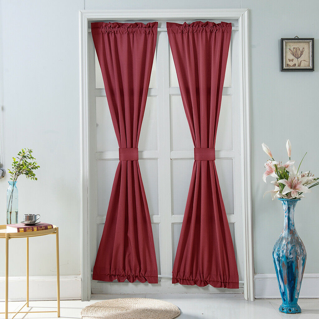 Living Room Kitchen Door Window Curtain Valance Drape Wine Red - 64x183cm