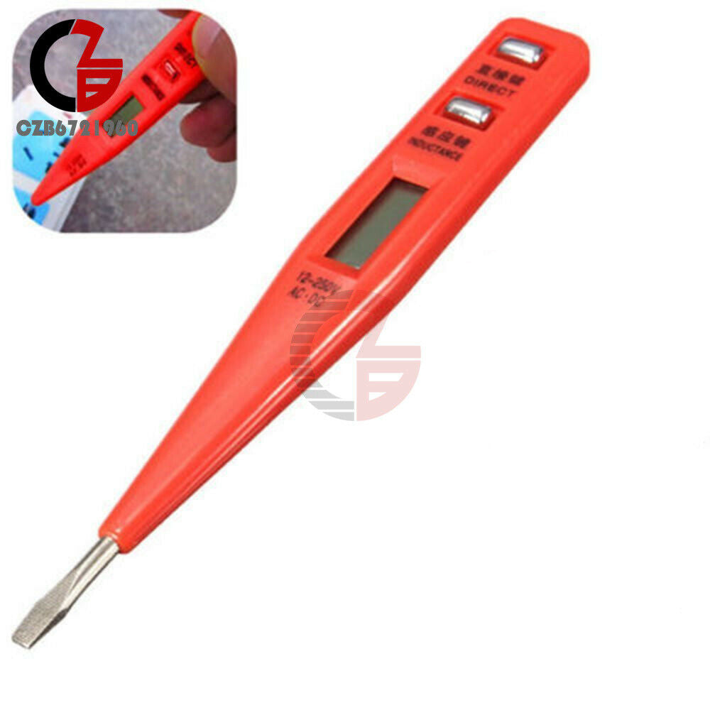 AC/DC Digital LCD Electric Tester Pen Probe Voltage Inductance Detector 12-240V