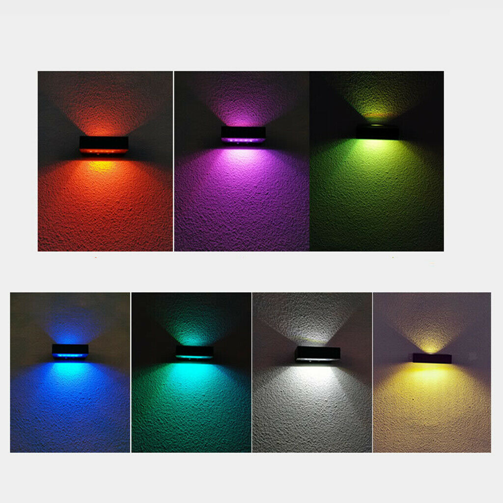 Waterproof Wall Lamp Solar Lights Color Changing Wall Sconces Stairway Decor