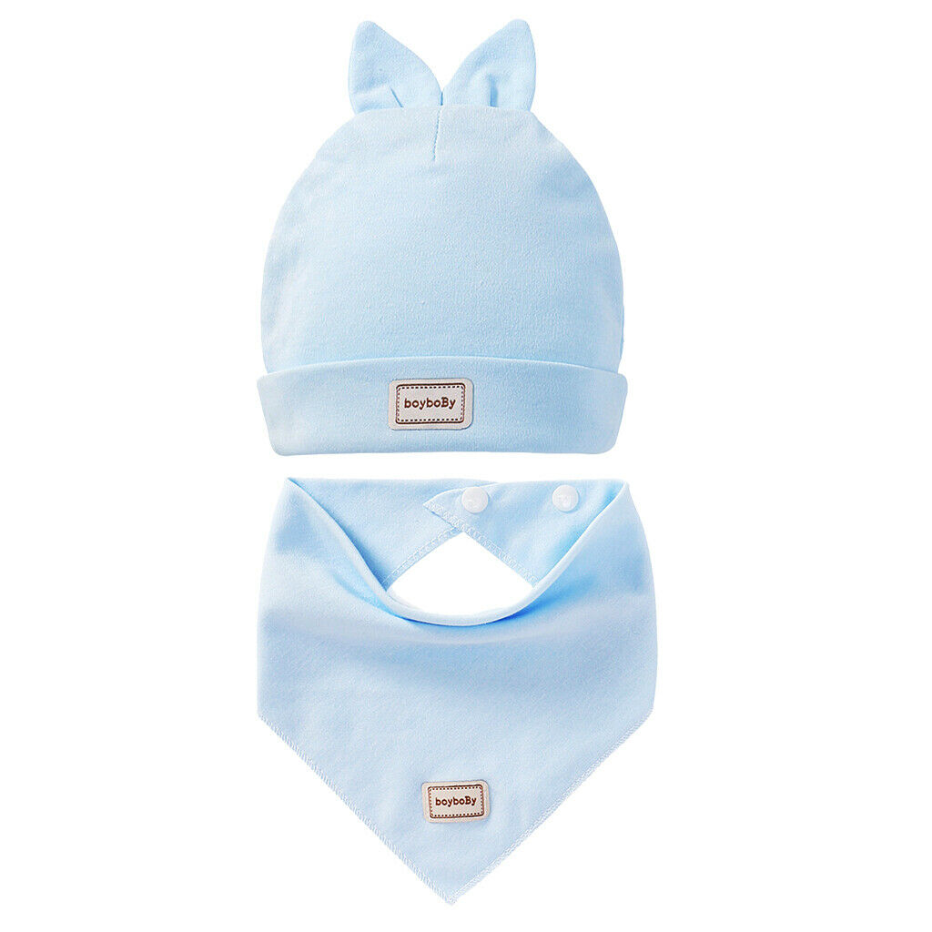 2Set Baby Kids Infant Toddler Bandana Bib Feeding Triangle Salvia Towel Hat