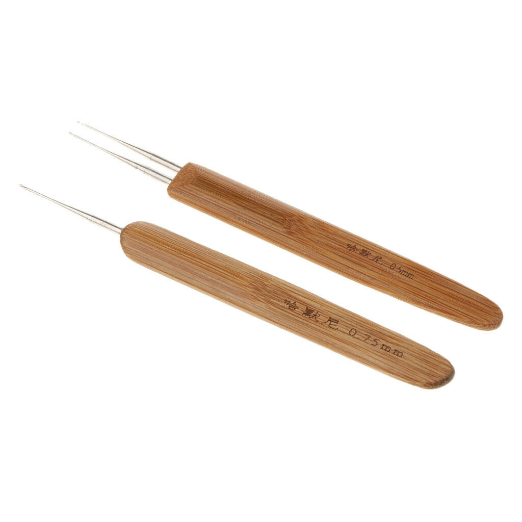 4 Pieces/set Bamboo Hair Weaving Crochet Needles Hooks Dreadlock Tool