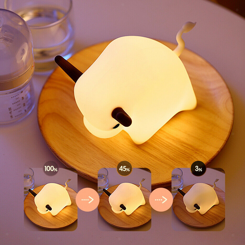 Cow Night Light for Kids Cute Silicone LED Animal Baby Nursery Nightlight