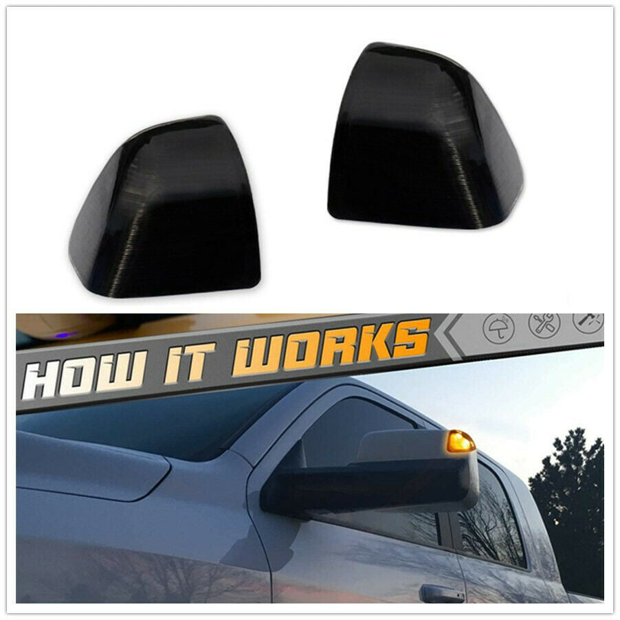 For Dodge Ram 1500 2500 3500 Smoked Lens Amber LED Side Mirror Turn Signal Light
