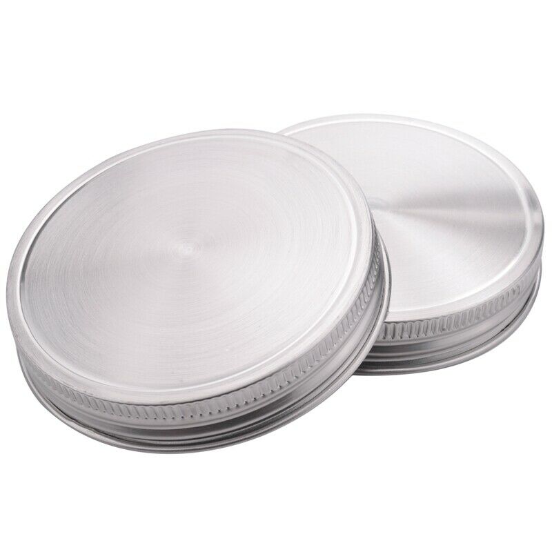 8 Pcs Stainless Steel Jar Lids 86Mm Sealed Leak Proof Cover With Silicone SealQ2