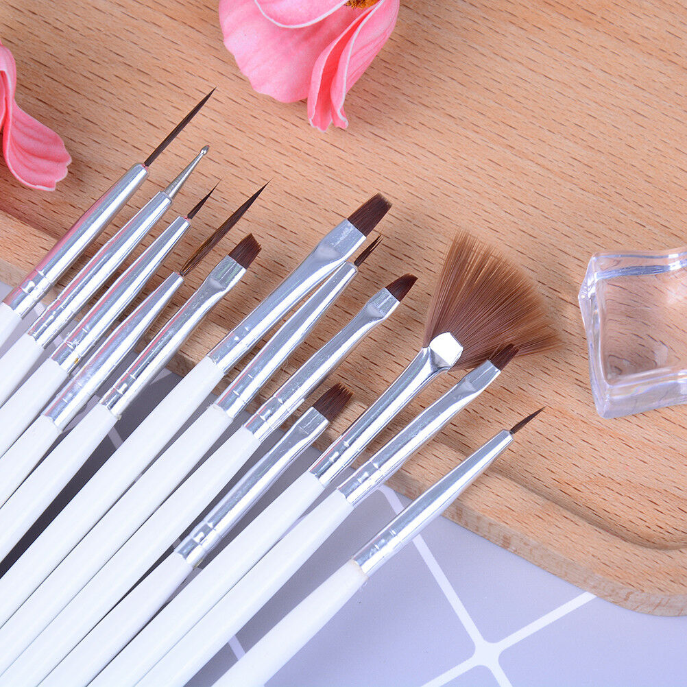 12Pcs Nail art decorations brush set tools DIY painting dotting pen nail tips.DD