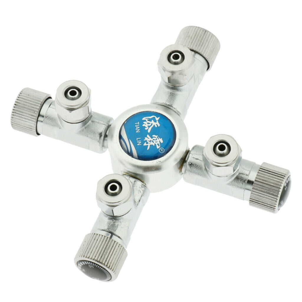 1 Pc Aluminium Alloy CO2 Solenoid Needle Valve Splitter for Aquarium 4 Way