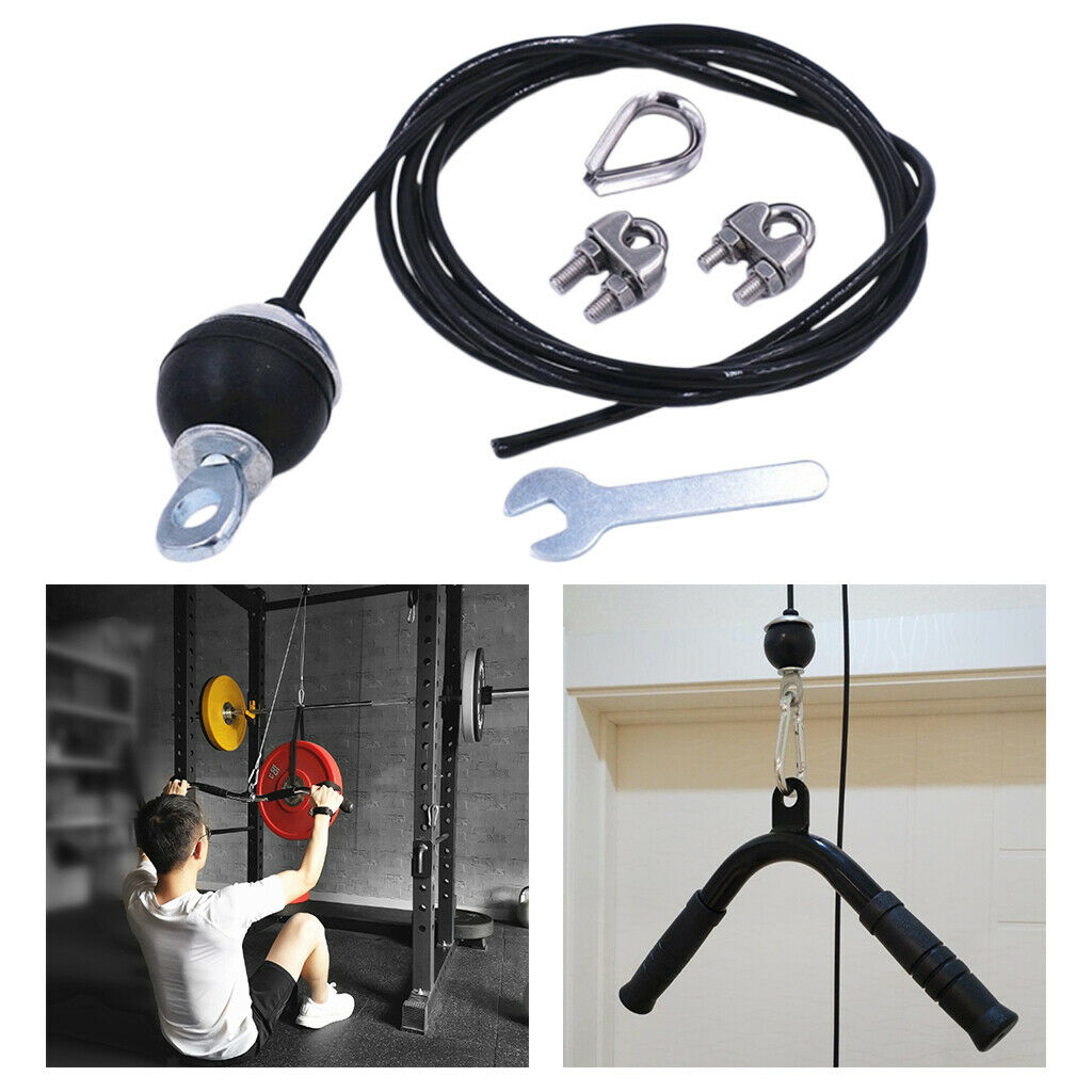 Steel Heavy Duty Fitness DIY Pulley Cable Attachment Biceps Home Gym Accessories