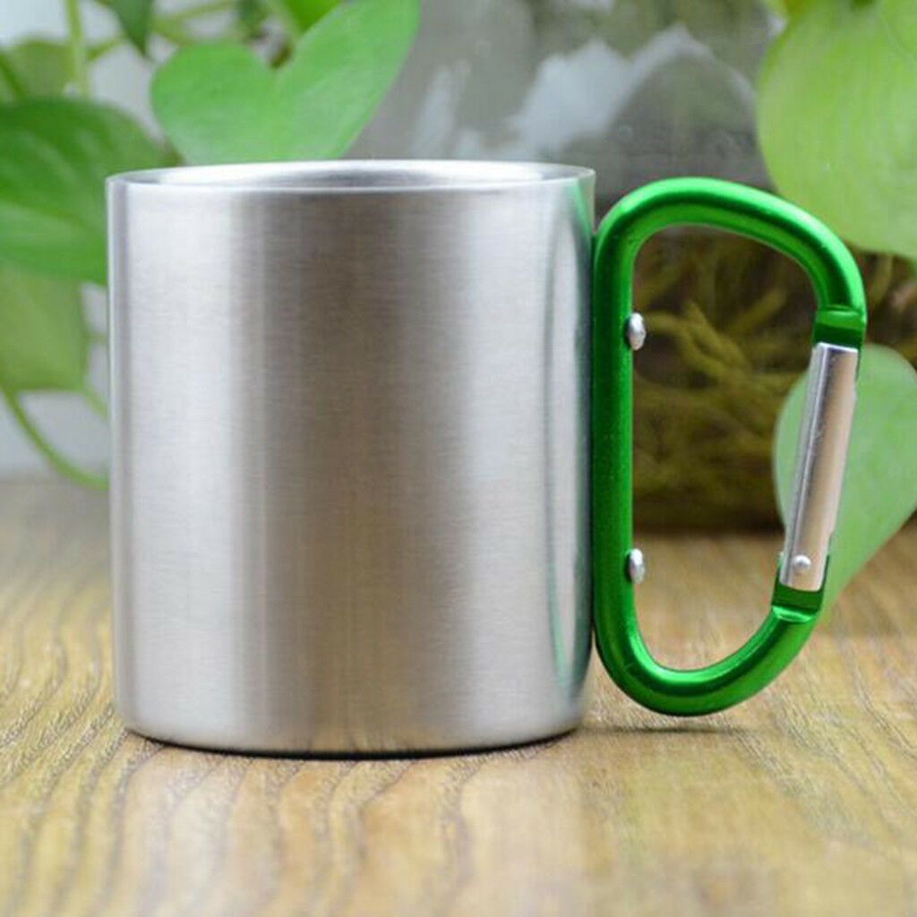 Portable Mugs Camping Cup Carabiner Beer Coffee Tea BPA FREE 5oz