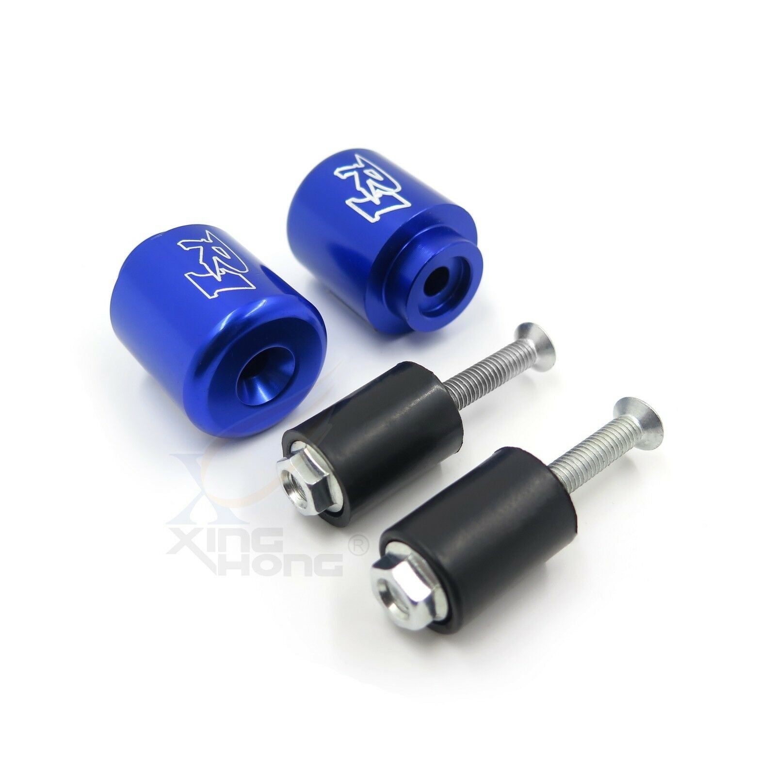 Blue Aluminum BAR ENDS Rubber For Yamaha FJR-1300 03-10