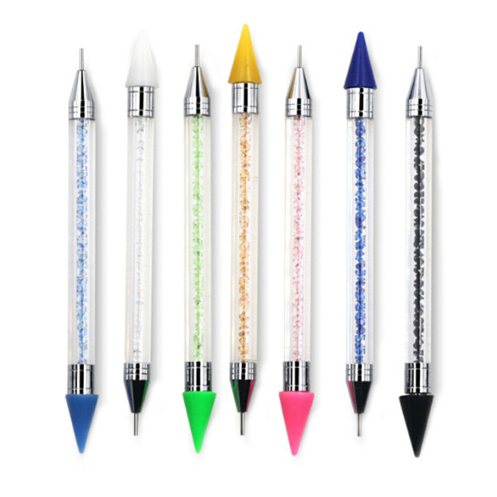 Dual-Ended Dotting Pen Rhinestone Picker Wax Pencil Manicure Nail Art Tool_AUBU