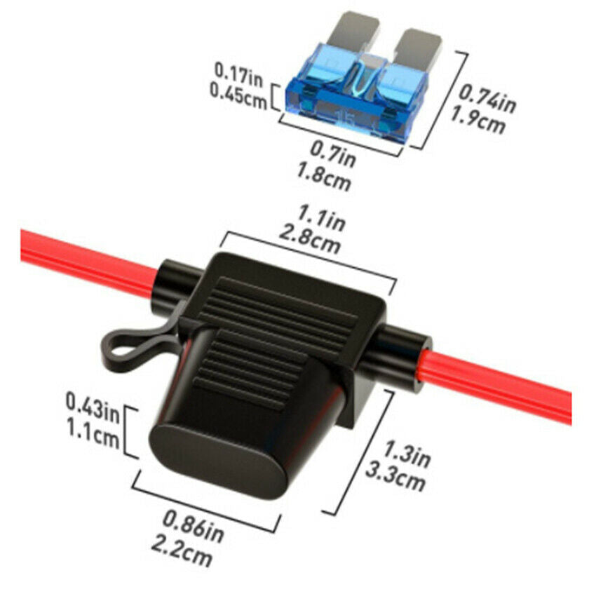 10 Pack  ATC  In-Line Blade Fuse Holder 100% OFC Copper Wire Protection