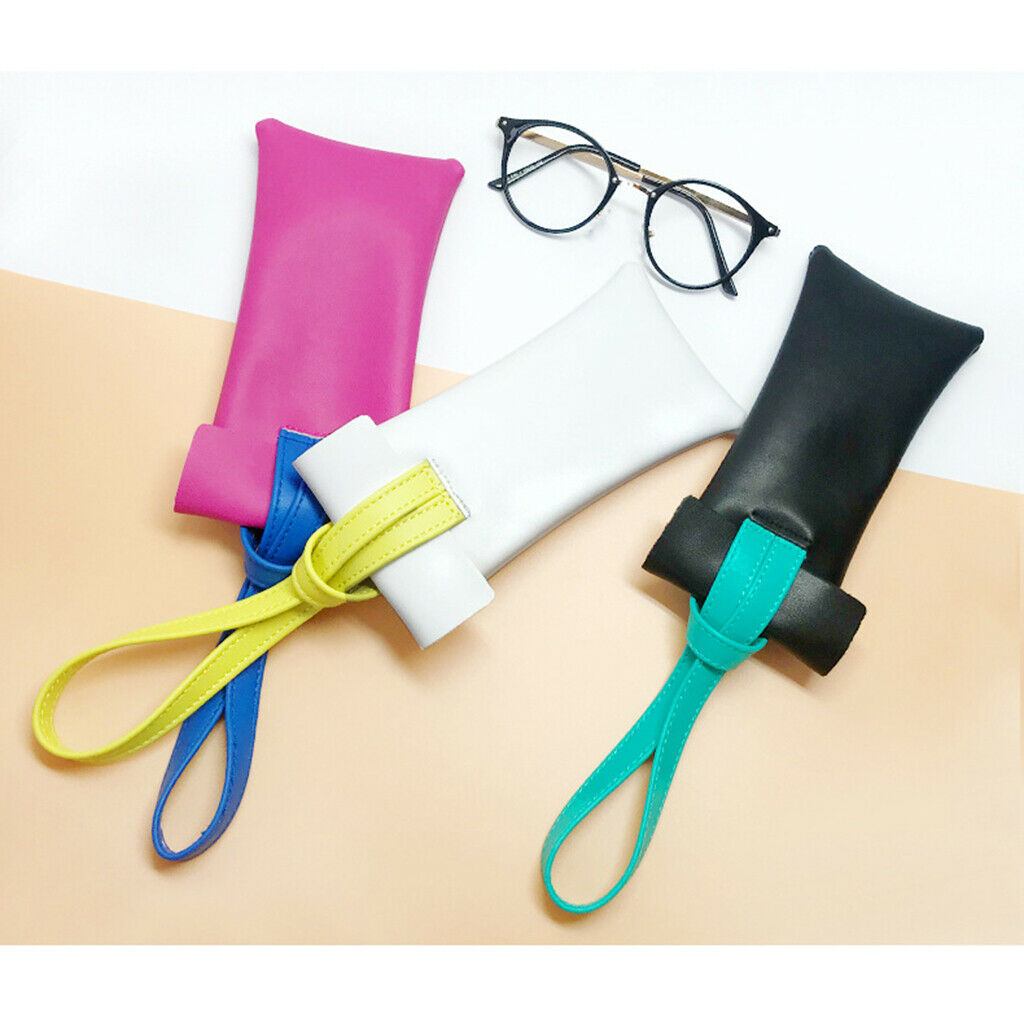 3pcs Leather Small Eyeglasses Case Reading Glasses Pouch Holder Makeup Pouch