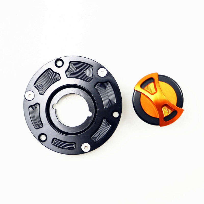 Orange CNC Fuel Tank Cap Cover For Street Bike Kawasaki Z250 Z300 Ninja 250 300