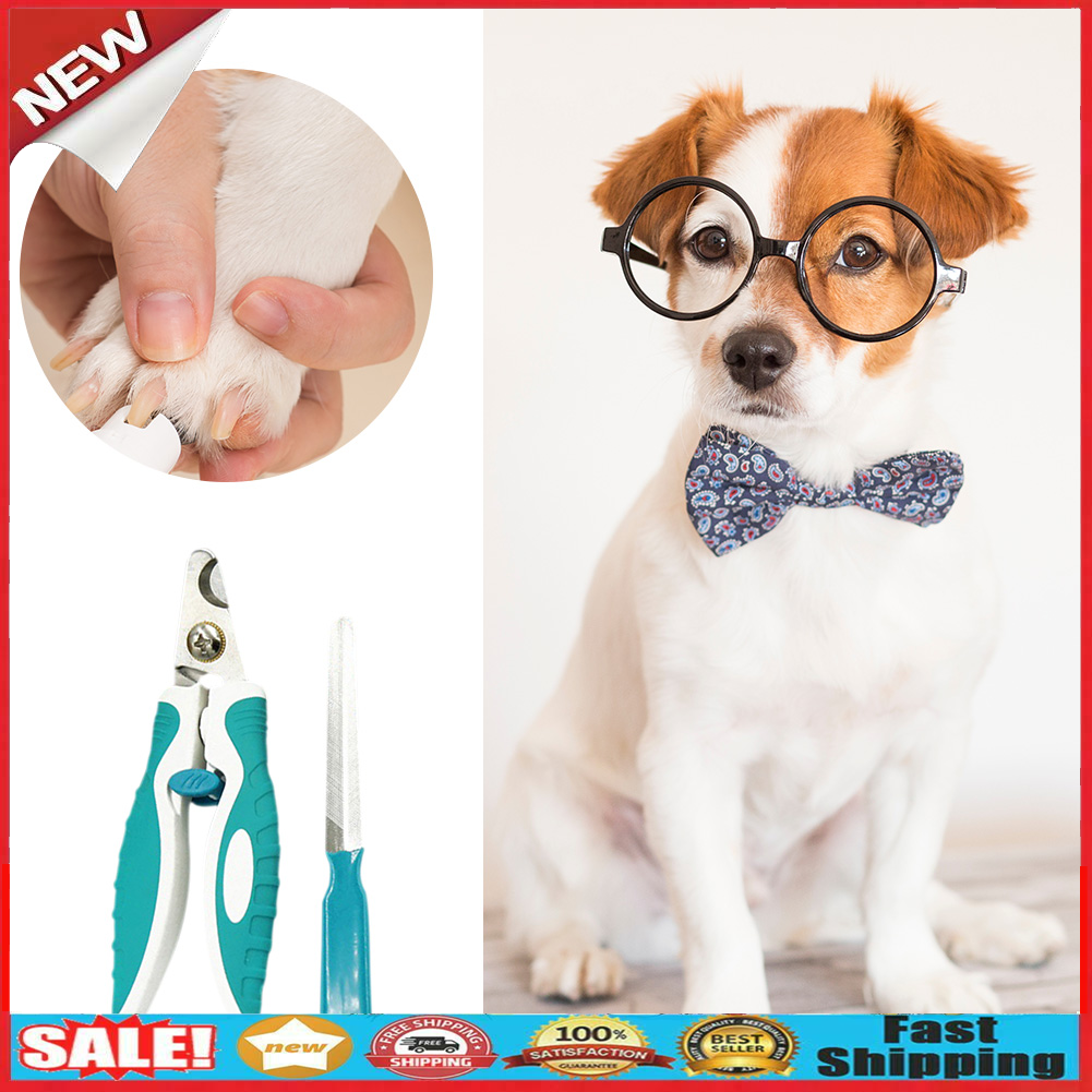 Pet Nail Clippers Nail File Set Stainless Steel Dogs Cat Dead Skin Scissors @