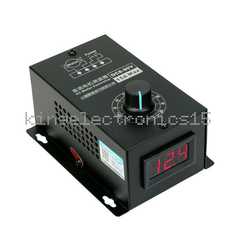 1PCS PWM 6-90V 1000W DC Motor Speed Controller 15A Max Governor With Voltmeter