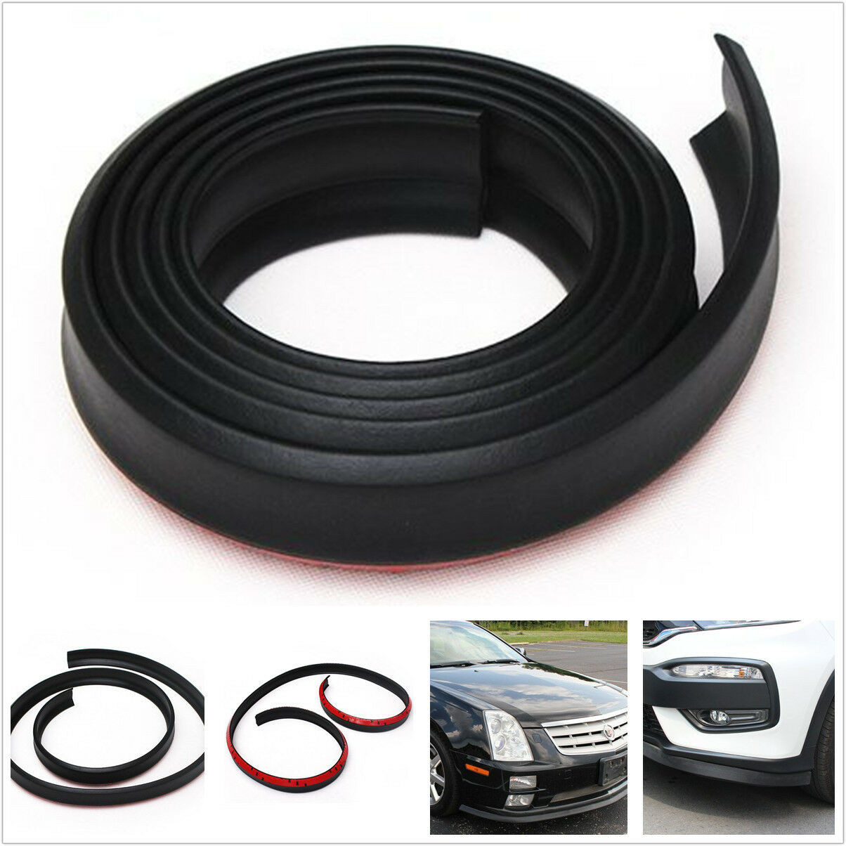 Car Front Bumper Lip Splitter Body Spoiler Skirt Valance Chin Rubber Protector