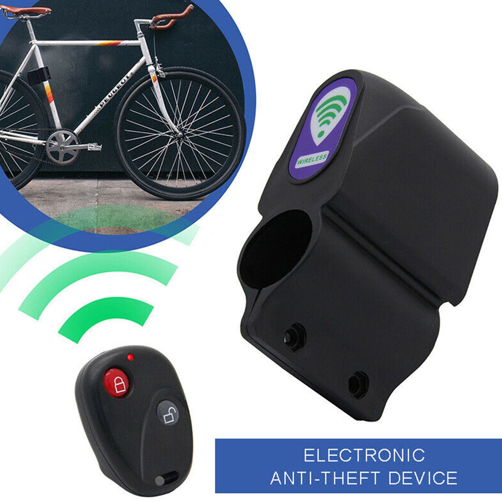 Wireless Bike Bicycle Remote Control Security Lock Vibration Anti-theft Alarm