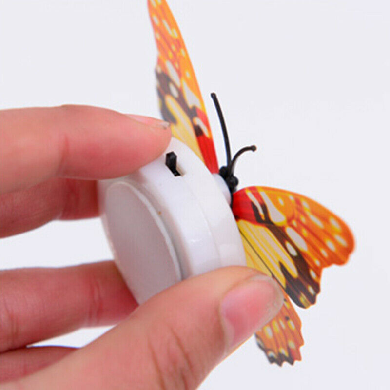 7 Color Changing Butterfly LED Night Lights Mains Room Desks Wall Home Decors