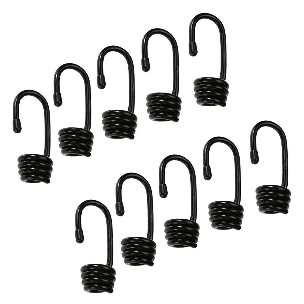 10 Pieces Plastic Coated Steel Wire Hook 10mm Shock Cord Bungee Elastic Rope