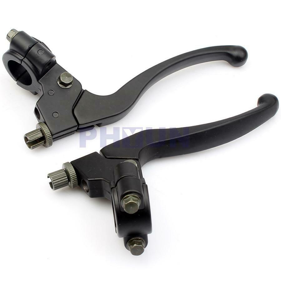 Pair Black Aluminium R+L Brake Lever Perch Clutch For 22mm Motorcycle Handlebar