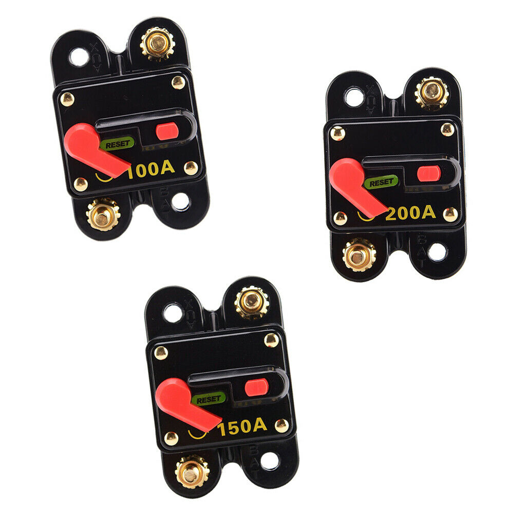 3 Pieces Manual Reset Circuit Breaker Switch 12V 24V Car SUV Marine Boat