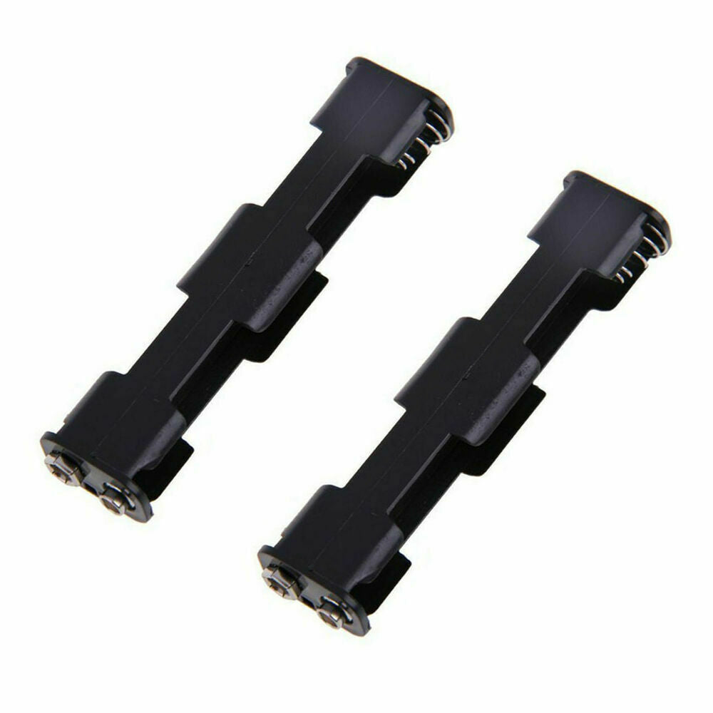 2 Pcs 4 x AA Battery Holder Plastic Box Case with Snap 9V Connector Container