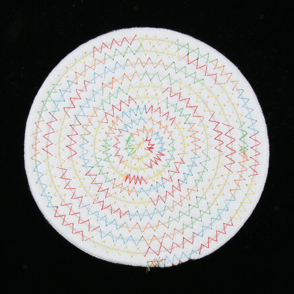 Round Cotton Braided Table Placemat Mat Coaster for Cup Saucer Bowl Teapot