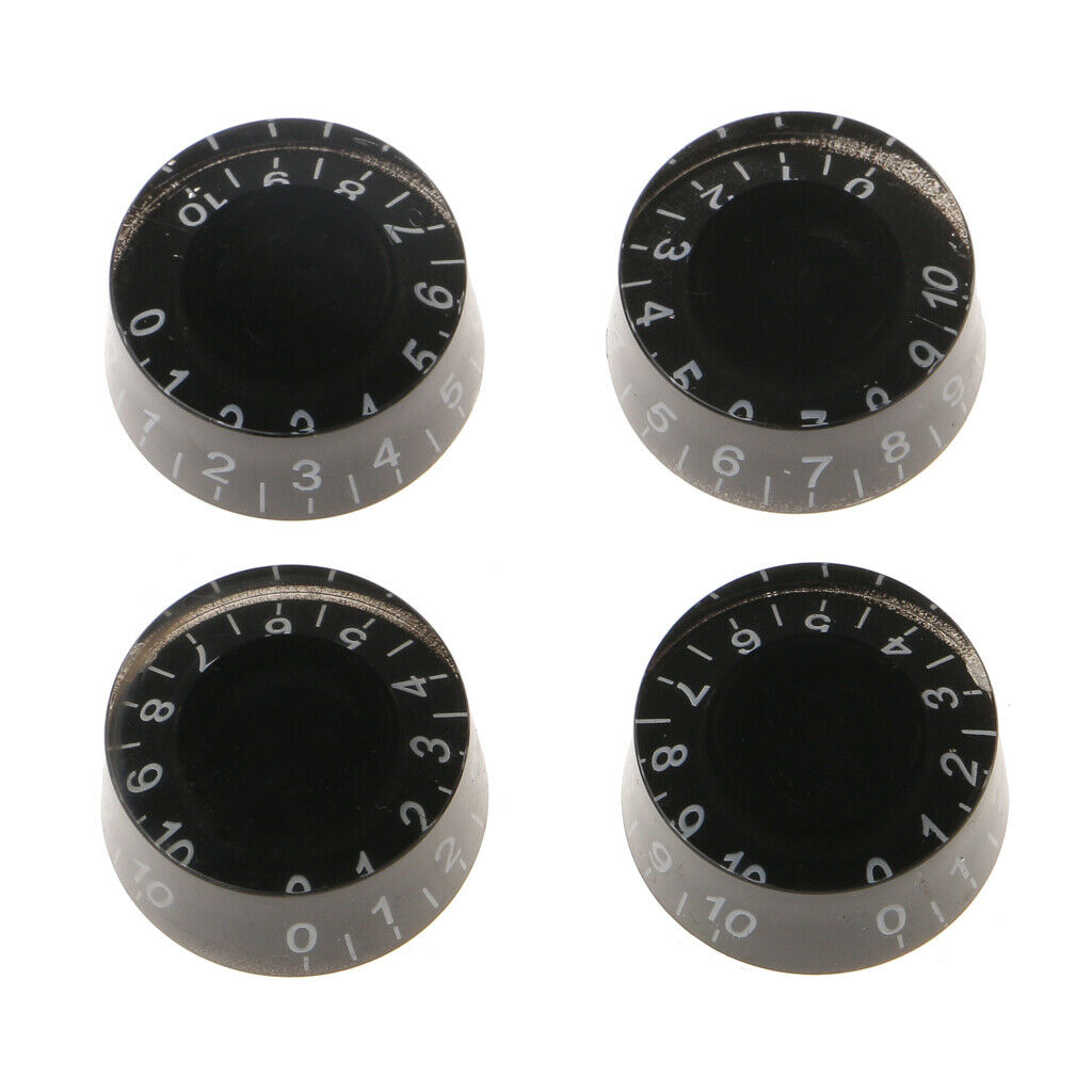 Pack of 4 Volume Tone Control Knobs Caps with Number Plastic for Les Paul