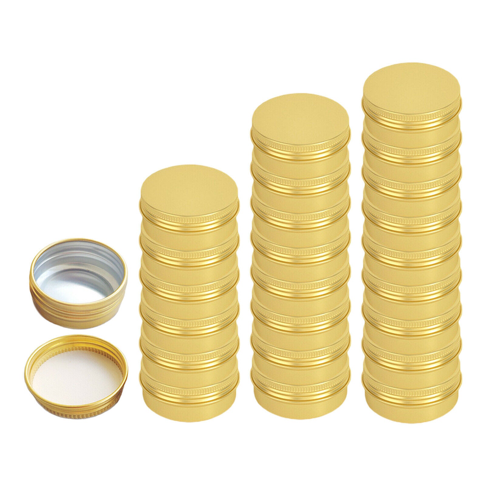24-Pack 15ml Empty Tin Cans Screw Lid Round Aluminum Metal Cans Containers