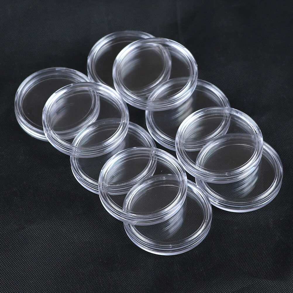 10Pcs 25mm Applied Clear Round Cases Coin Storage Boxes Capsules Holde.l8