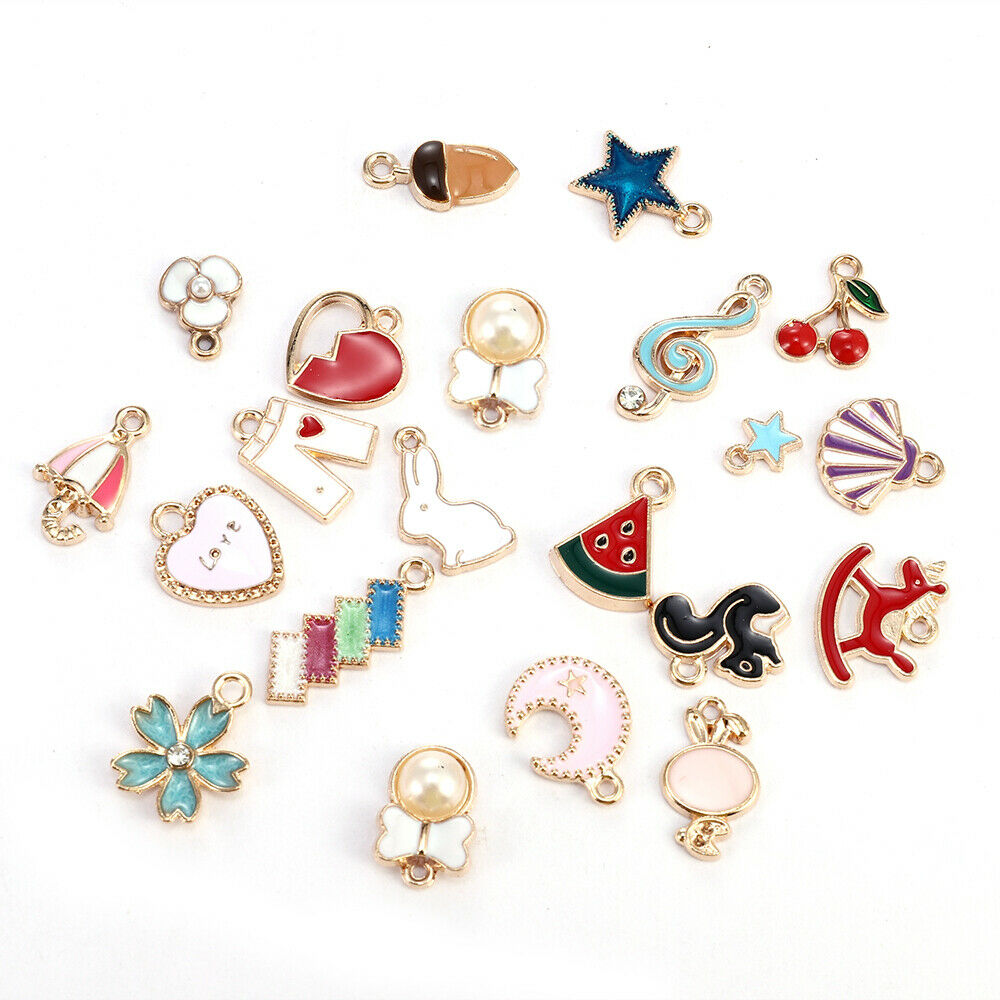 20Pcs/Set Enamel Mixed Random Send Alloy Pendant Charms Jewelry DIY Accessories