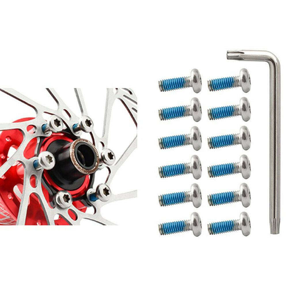 12 Pieces Bike Brake Disc Screws M5 Cage T25 Bolts Components Parts Hardware