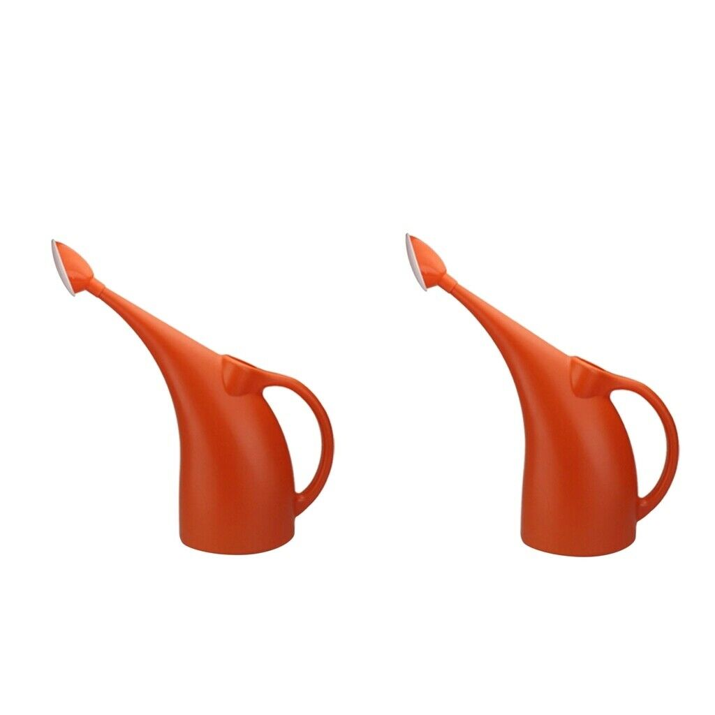 2x Lightweight Watering Can Garden Plants Indoor Outdoor 2L Orange
