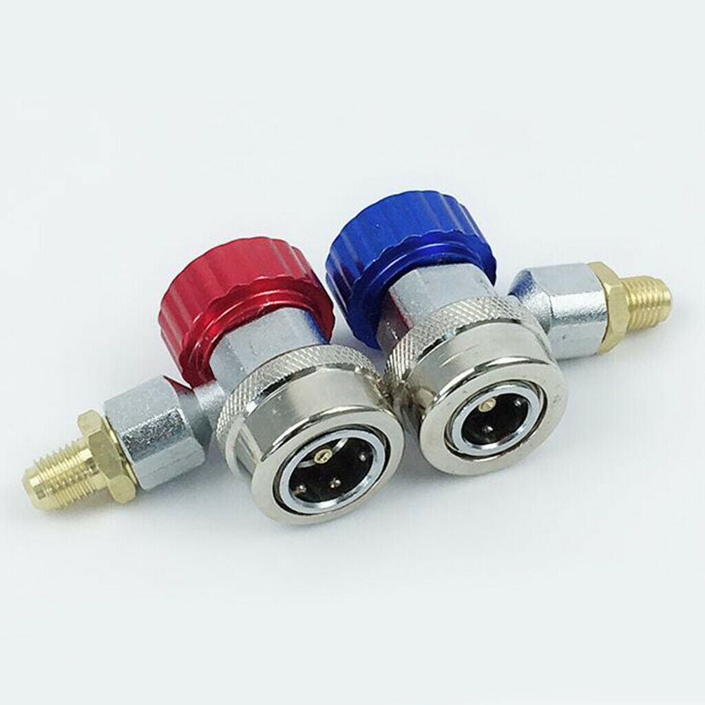 2 lot R134A Quick Coupling Adapters High and Low A/C Manifold Auto Gauge