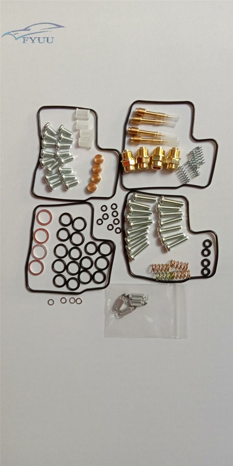 4 Sets Carburetor Repair Kit for VF700C VF700F VF750F w/ Gasket Screw Spring