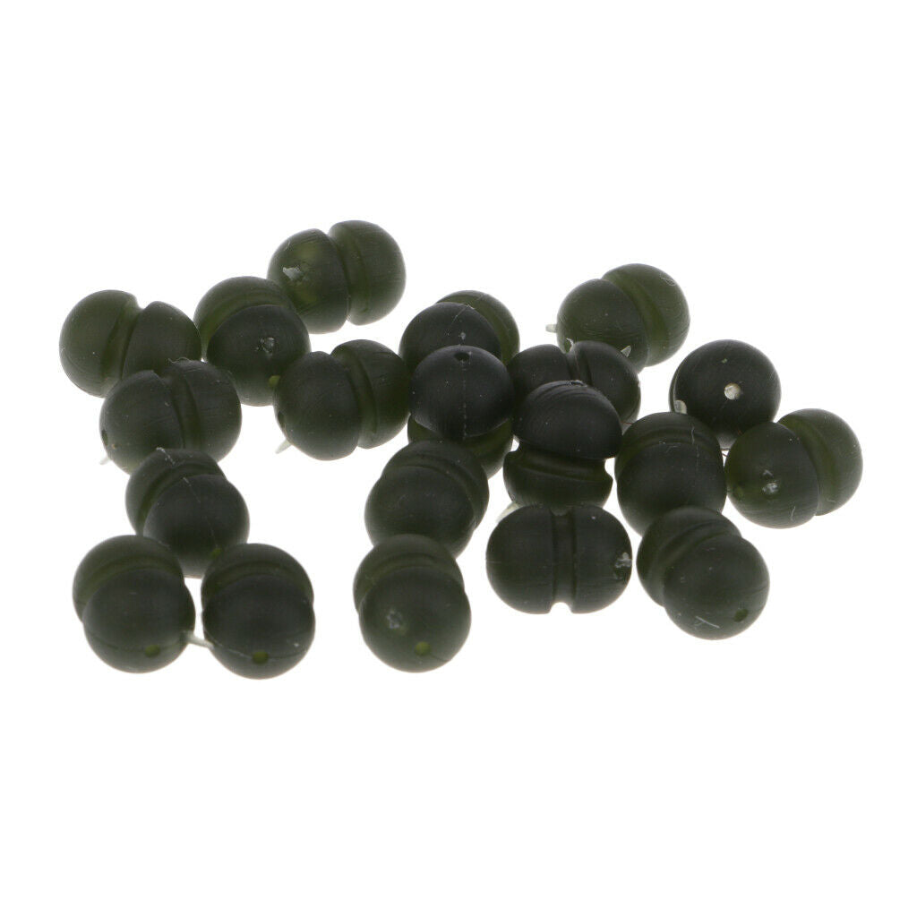 20Pcs Fishing Beads Kit Green Carp Fishing Runner Beads Terminal Rig Tackle