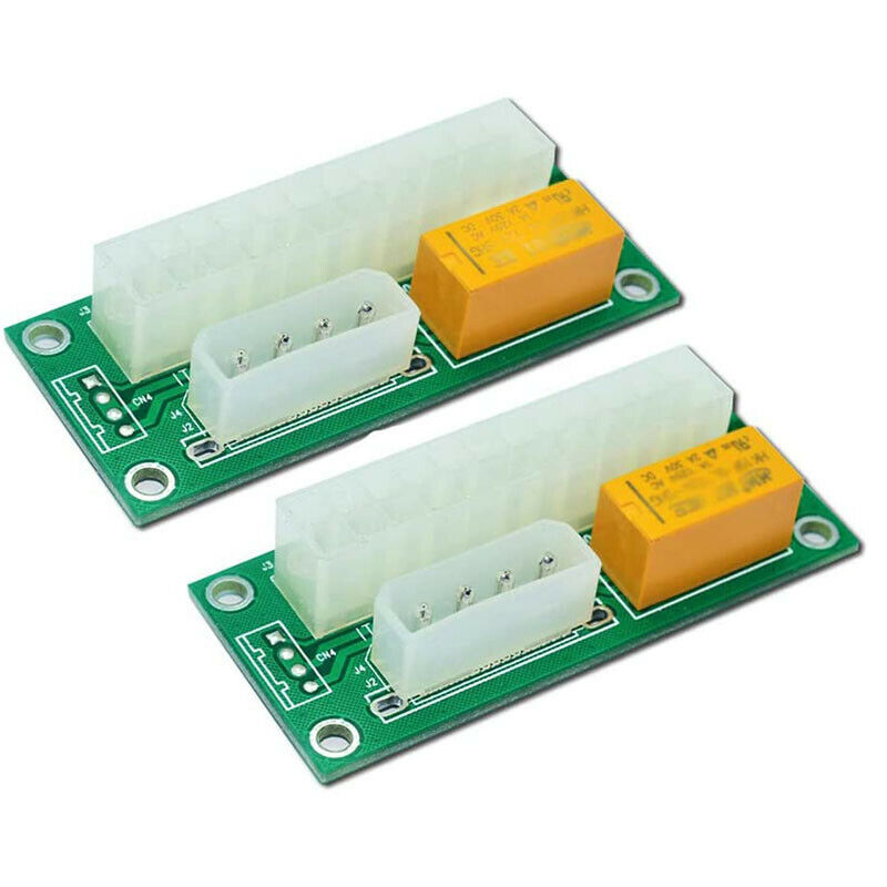 2 Pack Dual PSU Multiple Power Supply Adapter,Add2Psu ATX 24 Pin to Molex 4 Q7B8