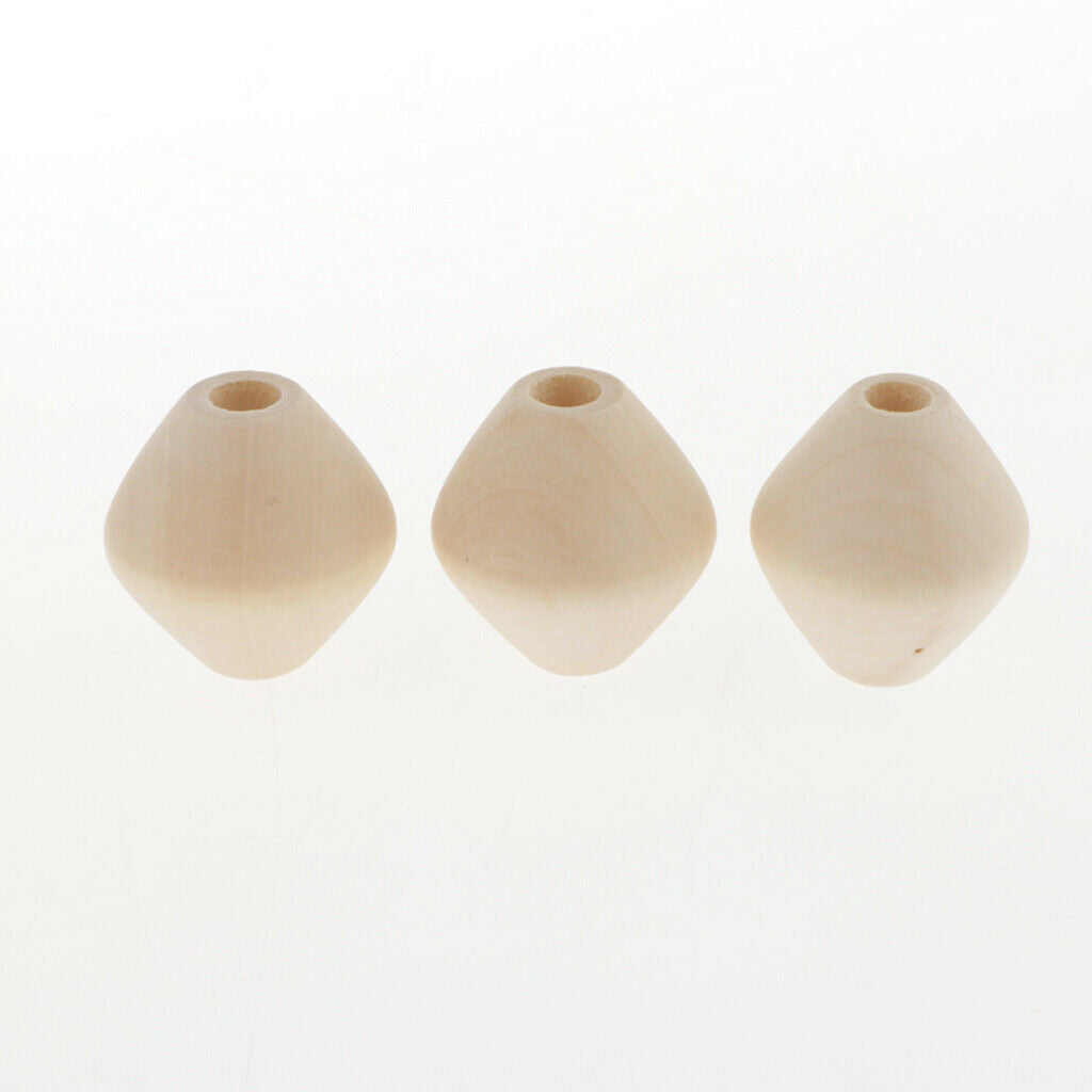 20x Wood Bead Unpainted Loose Spacer Beads Charms Jewelry Making Accessory