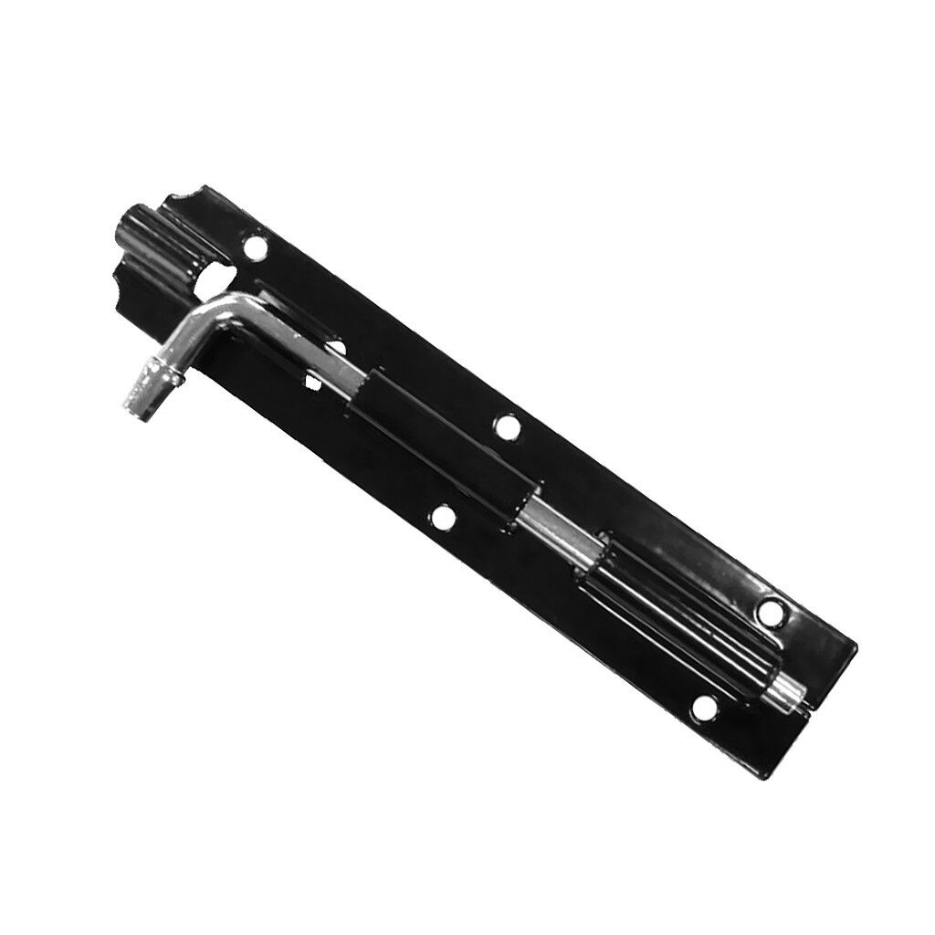 Black Iron Door Latch Barrel Slid Bolt Hasp Staple Gate Lock Safety 15x2.8cm