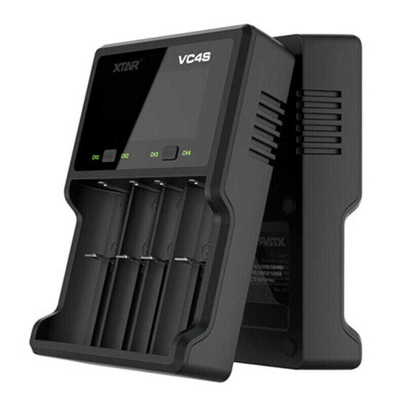 For XTAR VC4S 4-slots LCD Fast Charger for for 18650 Ni-MH Battery w USB Cable