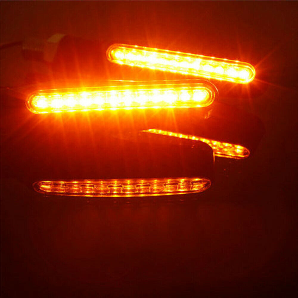 Motorcycle 12LED Turn Signal Flowing Light Indicator Blinker Amber Lamp Bendable