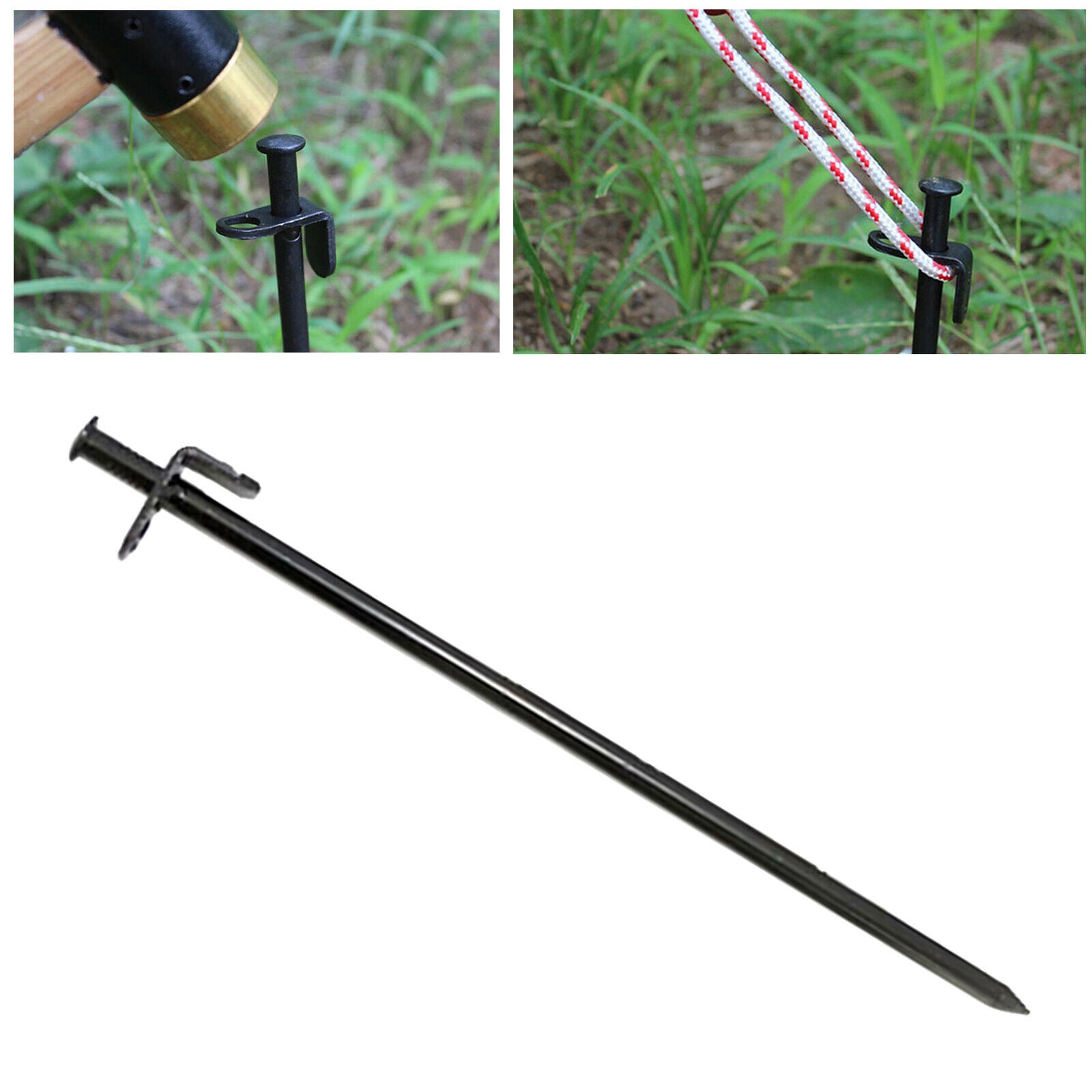 Heavy Duty Steel Metal Tent Stakes Canopy Camping Pegs Ground Nail 12inch