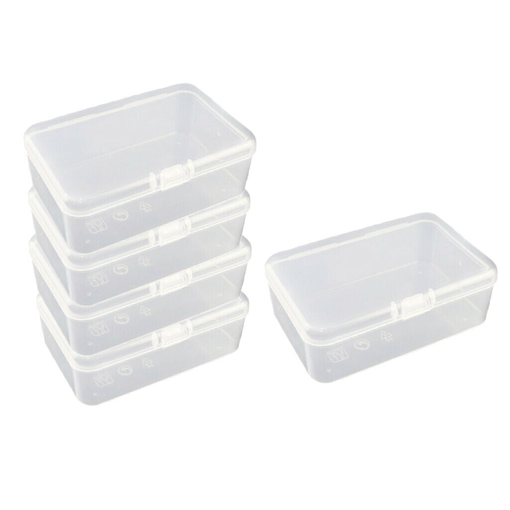 Set of 5 Clear Ring Storage Case Organizer Holder for Compressed Masks Beads