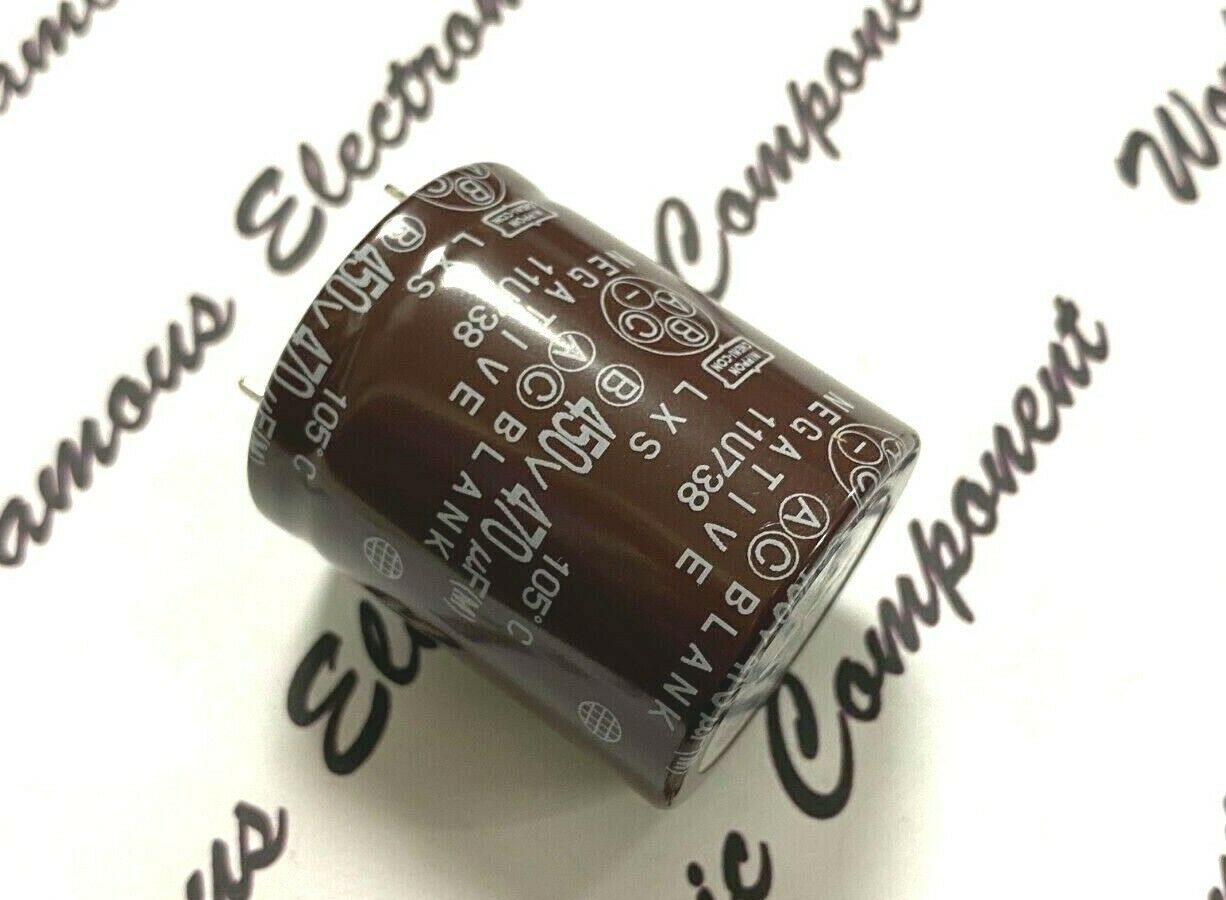 1pcs - NIPPON 470uF 450V LXS 4PIN NEGATIVE Snap-In Capacitor 35x40