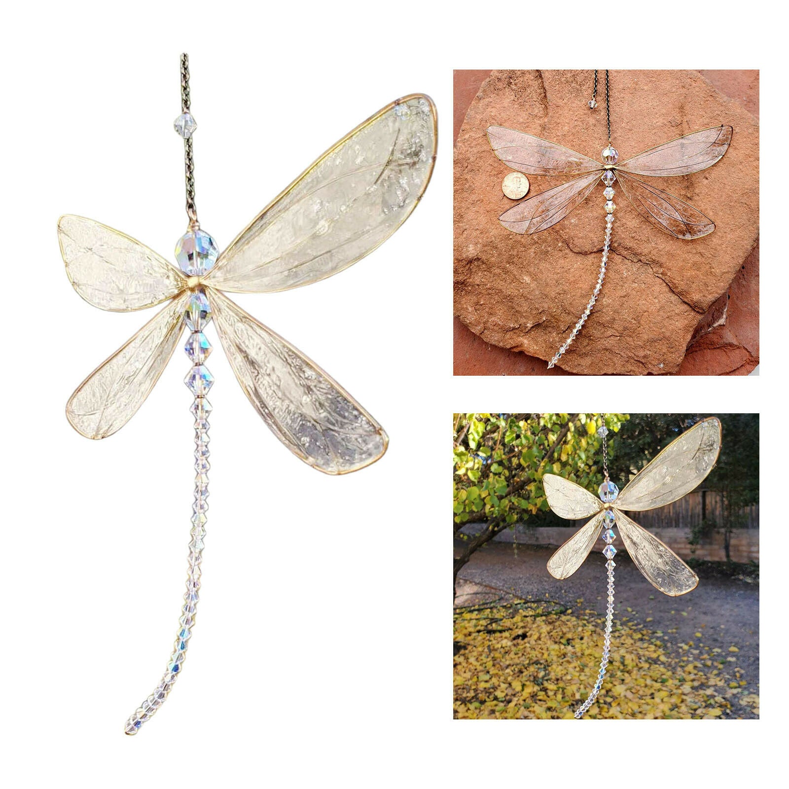 Suncatcher Windchime Curtain Dragonfly Window Hanging Mobile Feng Shui