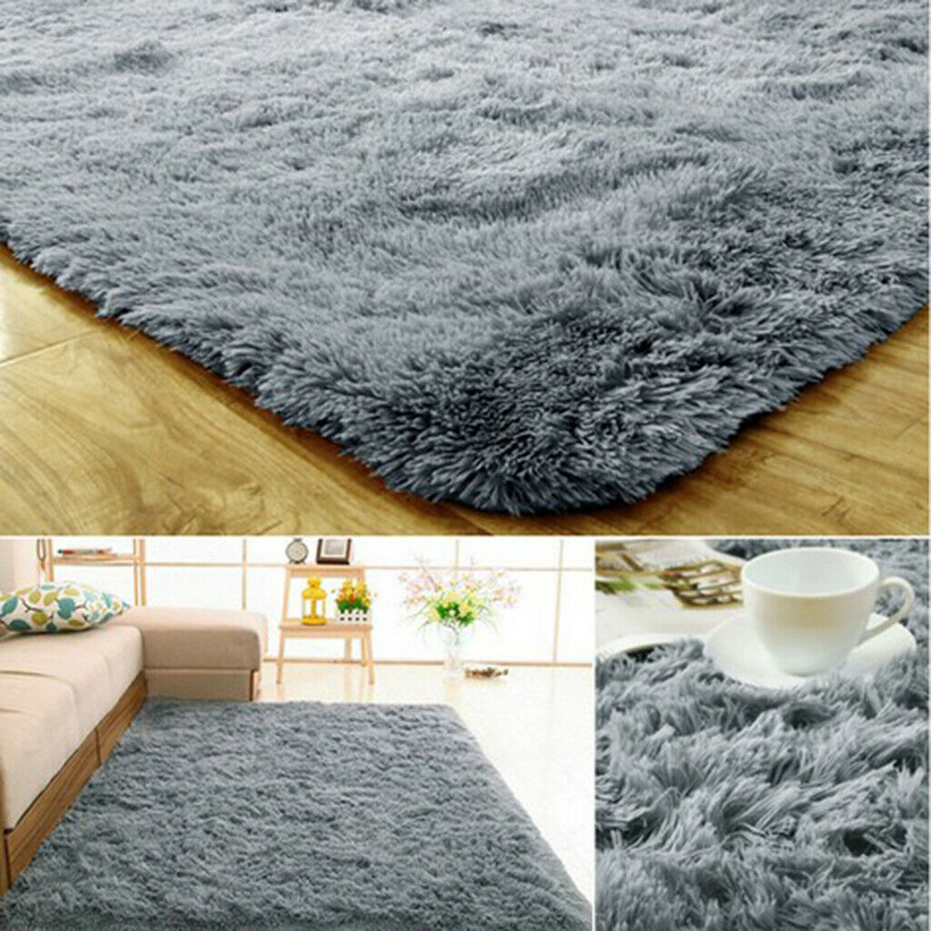 Modern Shag Area Fluffy Rugs Anti-Skid Shaggy Area Rug Bedroom Carpet Floor Mat