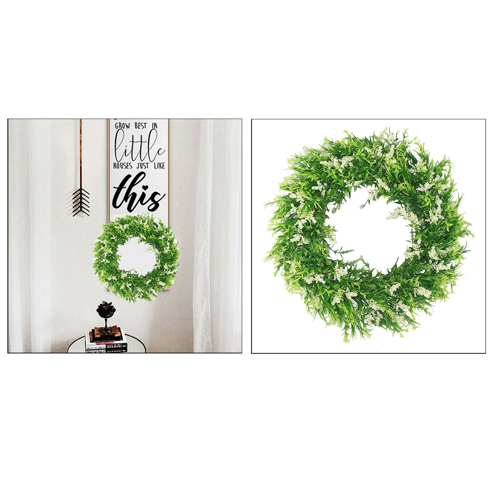16.5" Lavender Wreath Artificial Green Flower Wreath Christmas Decoration