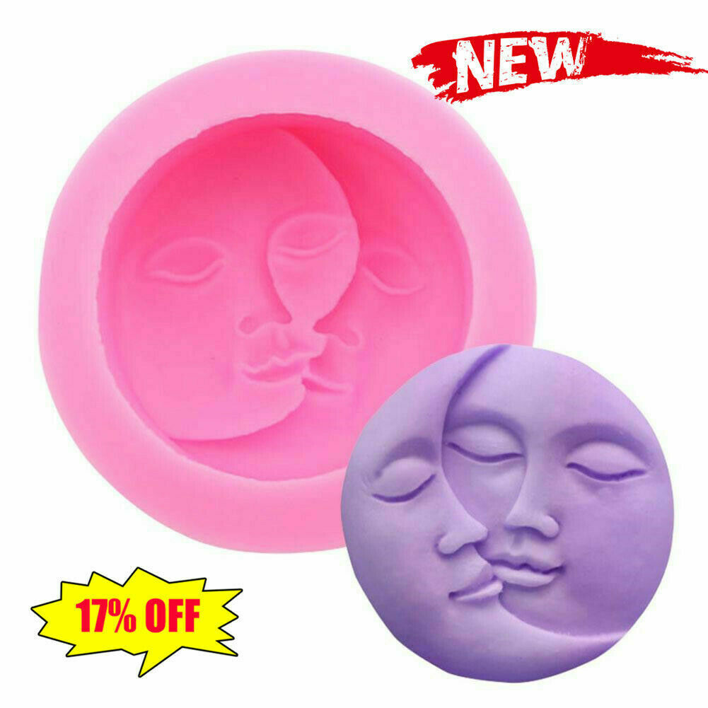 DIY Silicone Sun Moon Face Candle Soap Mold Craft Molds Mould Handmade SALE X1C1