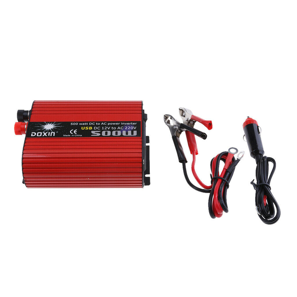 500W Car Power Inverter DC 12V to AC 220V Converter Power Supply with Lighter